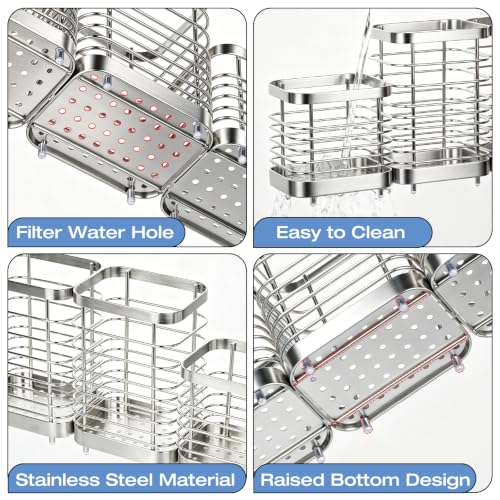 Utensil Holder, Stainless Steel Utensil Drying Rack for Kitchen Counter - color: 2 Large+1 Small