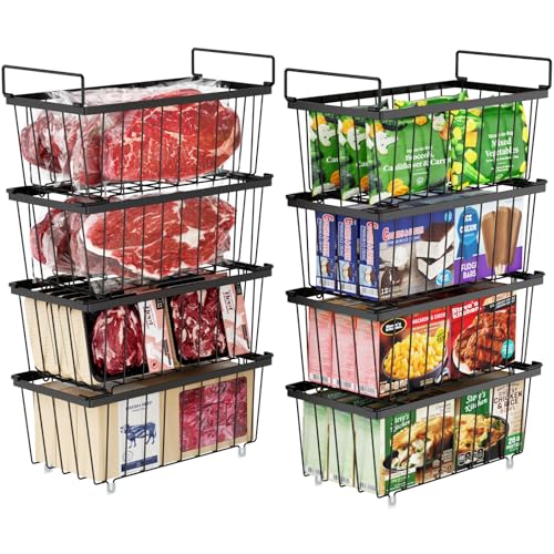 iSPECLE Chest Freezer Organizer - Small Storage Baskets for 7 Cu.Ft, 8 Pack - color: 8-Pack Black