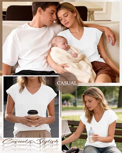 Women's Nursing Shirts - color: White, size: Large