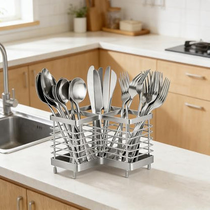 Utensil Holder, Stainless Steel Utensil Drying Rack for Kitchen Counter - color: Triangle