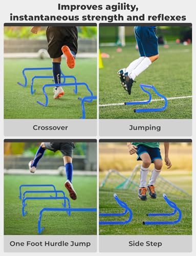 GHB Agility Hurdles 8" Speed Agility Training Hurdles - size: 5 Pack-Blue