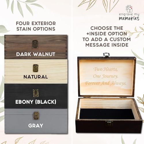 Personalized Wedding Keepsake Box, Custom Engraved Memory Box for Newlyweds - style: 10. Wedding Designs