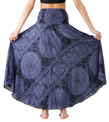 Long Skirts for Women Maxi Boho Skirt - color: Blossom Navy, size: One Size