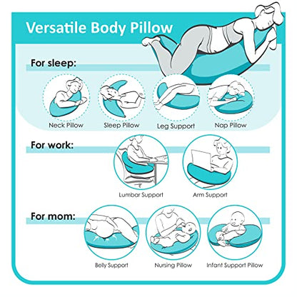 BYRIVER Pregnancy Pillow and Extra Pillow Case Bundle
