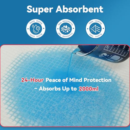 BIGGMED 36" x 36" Tear-Resistant Chucks Pads Disposable 25-Pack - size: 36"x36"-25Count-Large