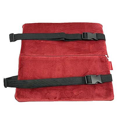 Bookishbunny Premium Memory Foam Lumbar Support Cushion Pillow (Burgundy) - color: Burgundy