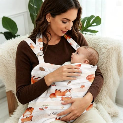 Fox Nursing Covers for Breastfeeding New Mom Feeding Cover for Breastfeeding Portable Breathable Baby Nursing Covers - color: fox