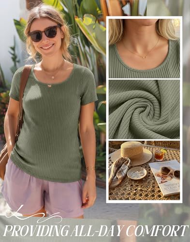 Oakgarden 4 Pack Women's Maternity Shirts - color: Sage Green, Coffee, White, Black, size: Medium