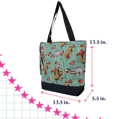 NGIL Medium Canvas Tote Bag with Coin Purse - color: Aztec Cow-black