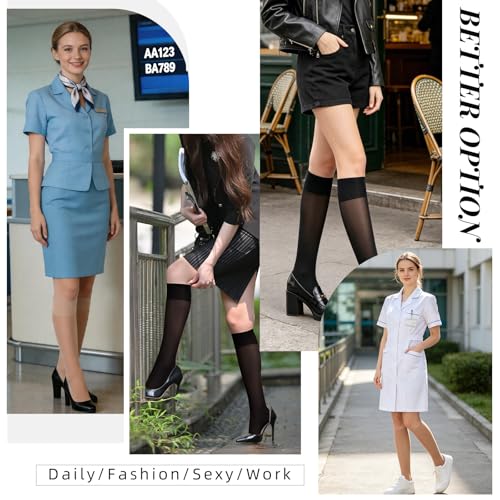 Compression Stockings for Women, 40D Knee High Compression Socks - color: Natural Nude, size: Small