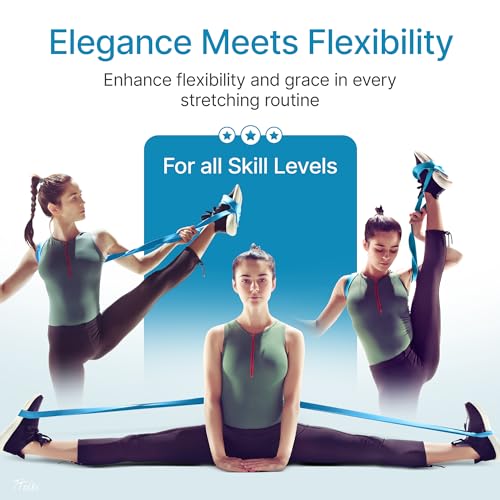 Ballet Stretch Bands Set with Foot Mini Loop, Splits Flexibility Trainer - color: Soft Blue Small