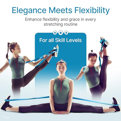 Ballet Stretch Bands Set with Foot Mini Loop, Splits Flexibility Trainer - color: Soft Blue Small
