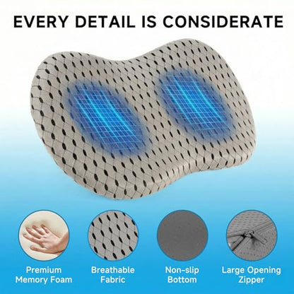 Livtribe Car Seat Cushion Memory Foam Wedge Seat Cushions for Driving - color: Gray