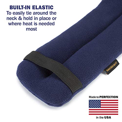SunnyBay Hands-Free Heating Pad, Neck and Shoulder, 26 inch, Cotton Navy - color: Unscented Wrap - Navy Blue