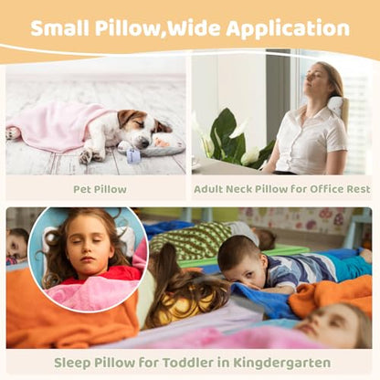 vocheer Small Pillow with Removable Cover, 11"x 7" Tiny Travel Pillow 2PCS - color: Pink Deer-2pc