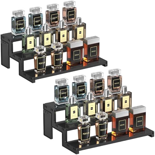 Lifewit 12″ Spice Rack, Perfume Cologne Stand, Tool-Free Assembly, 2 Pcs - color: Black, size: 12″3-Tier,2 pc