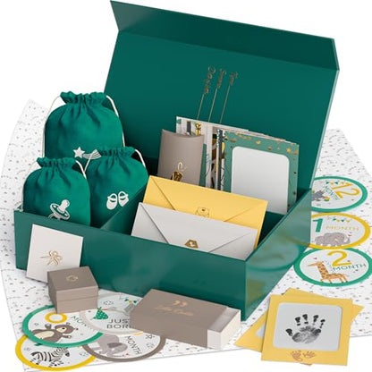 Baby Keepsake Box, Gift for New Parents and Expecting Mom, Baby Memory Box - color: Green