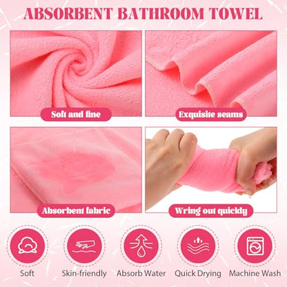 FillTouch 6 Set/ 12 Pcs Foot Soaking Tub with Towel Kit, Pink - color: Pink