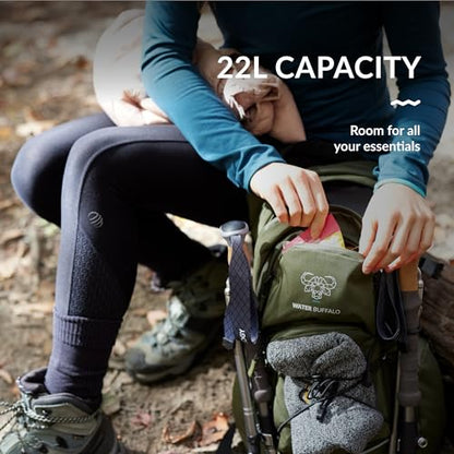 Water Buffalo Sherpa 22L Hiking Hydration Backpack, 2L Bladder - color: Navy Blue