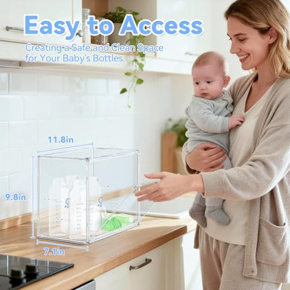 Baby Bottle Storage Organizer for Countertop Cabinet - size: Small: 11.81" x 7.1" x 9.8"
