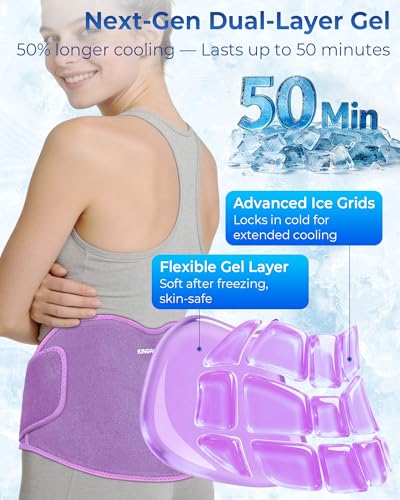 KingPavonini Reusable Ice Pack for Back Pain Injury Instant Relief, Purple - color: Purple