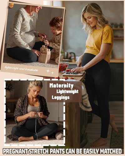 3 Pack Women's Maternity Pants Home Lounge Pajamas - color: Black, Black, Black, size: X-Large