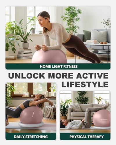 Trideer Exercise Ball Chair – Yoga Ball Chair for Office, Pregnancy & Home - color: Pink, size: L(23-26inches/58-65cm)