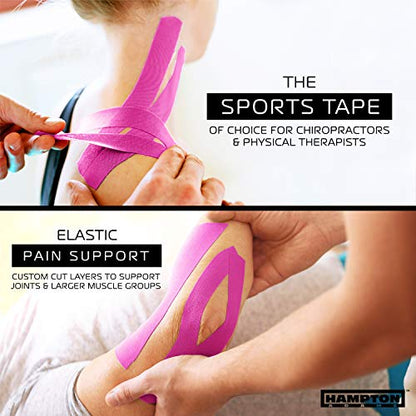 Hampton Adams Kinesiology Tape, Uncut Roll, Waterproof Muscle Support - color: Pink, size: 2in x 135ft (1 Roll)