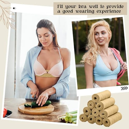 Toulite 10Pcs Reusable Cotton Bra Liners for Sweat - color: Khaki, size: X-Large