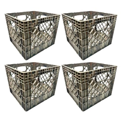 Milk Crate, Stackable Plastic Storage Bin, Camo, 16 Qt, 4-Pack - color: Camo, size: 4-Pack