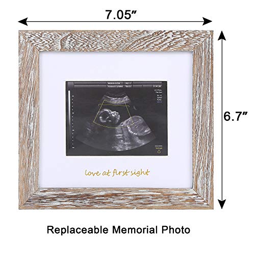 IHEIPYE Baby Sonogram Keepsake Frame Ultrasound Picture Frame Rustic White - color: Rustic White with Silver and Gold Text, size: Single Opening - 1 Pack