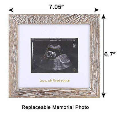 IHEIPYE Baby Sonogram Keepsake Frame Ultrasound Picture Frame Rustic White - color: Rustic White with Silver and Gold Text, size: Single Opening - 1 Pack