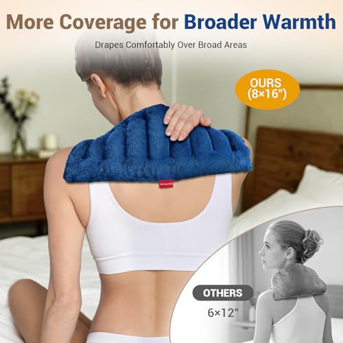Comfytemp Small Microwavable Moist Heating Pad for Back and Neck, 8" x 16" - size: 8"x16"