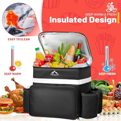 GoHimal Food Delivery Backpack Delivery Bags for Uber Eats DoorDash Black - color: Black