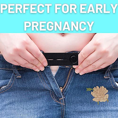 4 Pack Premium Elastic Waist Extenders - Adjustable Button Extender for Maternity & Casual Pants