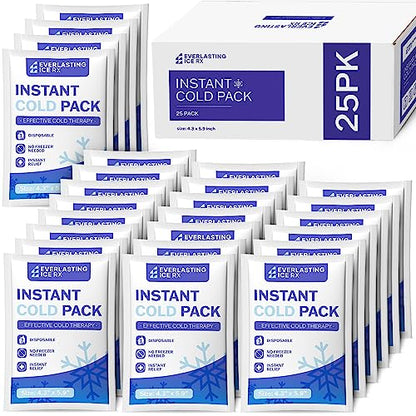 25 Pack Instant Ice Packs for Injuries, Disposable Instant Cold Pack - style: 25 Pack