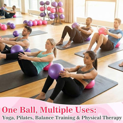 Teyva 40 Pcs Small Pilates Ball Bulk 9 Inch Mini Yoga Balls - color: Pink, Purple