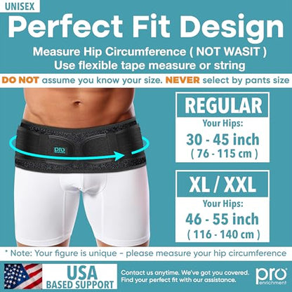 Sacroiliac SI Belt, SI Joint Hip Belt for Women & Men - Black, Regular - color: Black