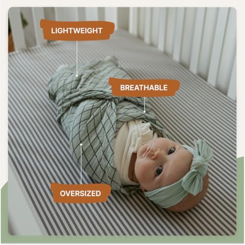 Parker Baby Co. Soft Muslin Baby Swaddle Blankets, 3 Pack - Sage Set - color: Sage