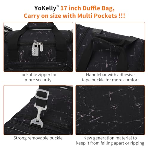 17 inch Small Duffle Bag, Black Marble - color: Black Marble, size: 17 inch