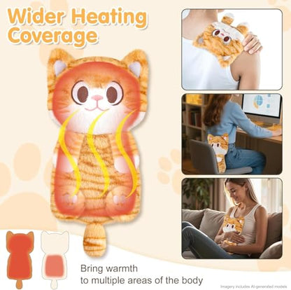 SuzziPad Orange Cat Microwavable Heating Pad Plush, 6.3" X 10.6", 1.2 Lb - style: Orange Cat