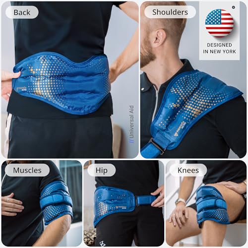 FIGHTECH Reusable Hot and Cold Gel Ice Pack - Back, Large 24 x 7, Adjustable