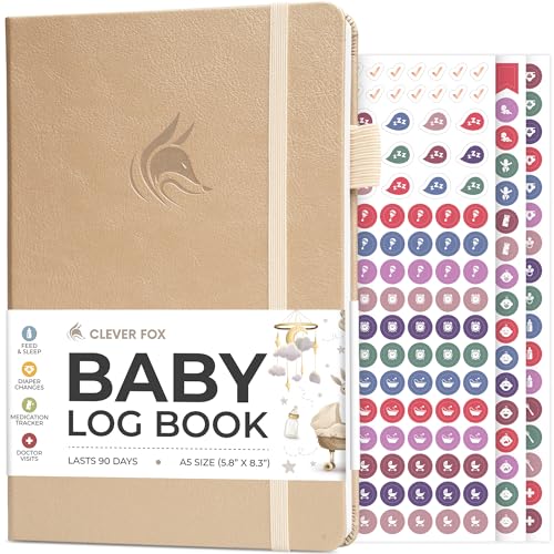 Clever Fox Baby Log Book for Newborns, Daily Feeding Tracker, Pearl - color: Pearl
