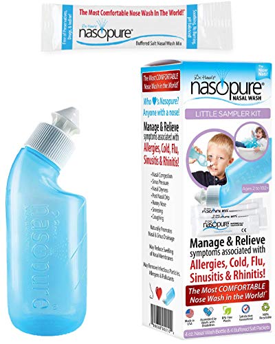 DR HANA'S NASOPURE Nasal Wash, “The Nicer Neti Pot” Little Sampler Sinus Wash Kit, Comfortable Rinse, 4 Oz - size: 5 Piece Set