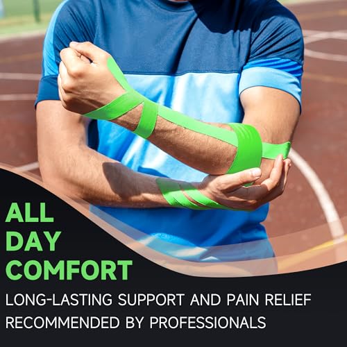 CKeep Kinesiology Tape, Uncut Premium Elastic Athletic Tape 2 Rolls, Green - color: Green, size: 2 Rolls