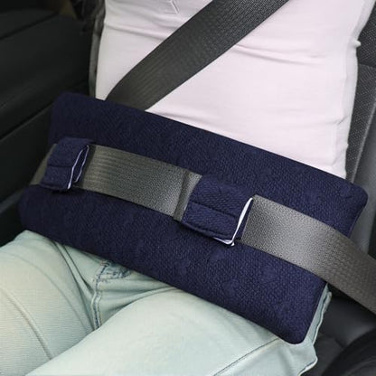 Seat Belt Pillow Post-Surgery – With Ice/Hot Pocket for C-Section, Blue - color: Navy Blue, size: Large