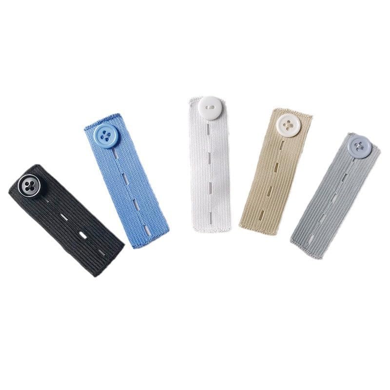 5pcs Elastic Waistband Extenders Adjustable Button for Jeans Pants Comfort Waist Expander for Women and Men