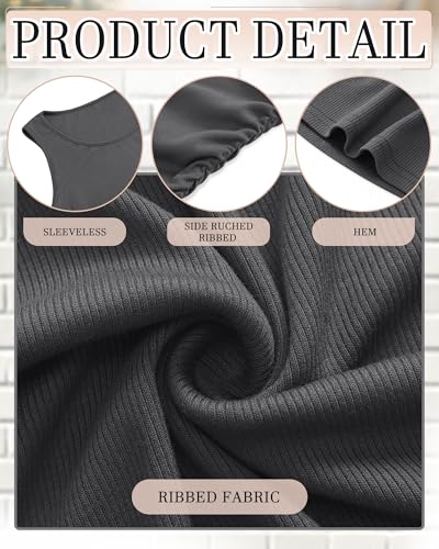 Riyiper 3 Pack Women's Maternity Tank Tops - color: Black, Coffee, Dark Gray, size: Large