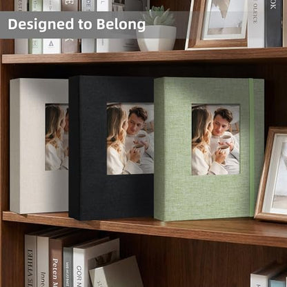 5x7 Photo Album Holds 52 Photos with Front Window Beige - color: Beige, size: 26 Pockets