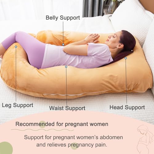 60 Inch Pregnancy Pillow for Sleeping (Brown) - color: Brown